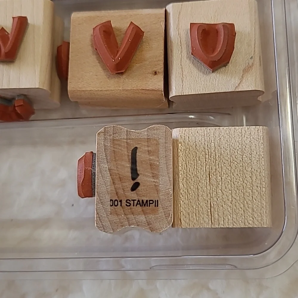 Stampin' Up! 56pc Alphabet Brushstroke Upper & Lower 2001 Wood Stamp Set Retired